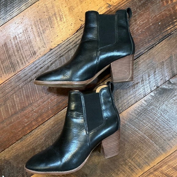 Madewell The Regan Boot Black Leather Block Heel Chelsea Boot size 8 SOLD OUT - Picture 6 of 9